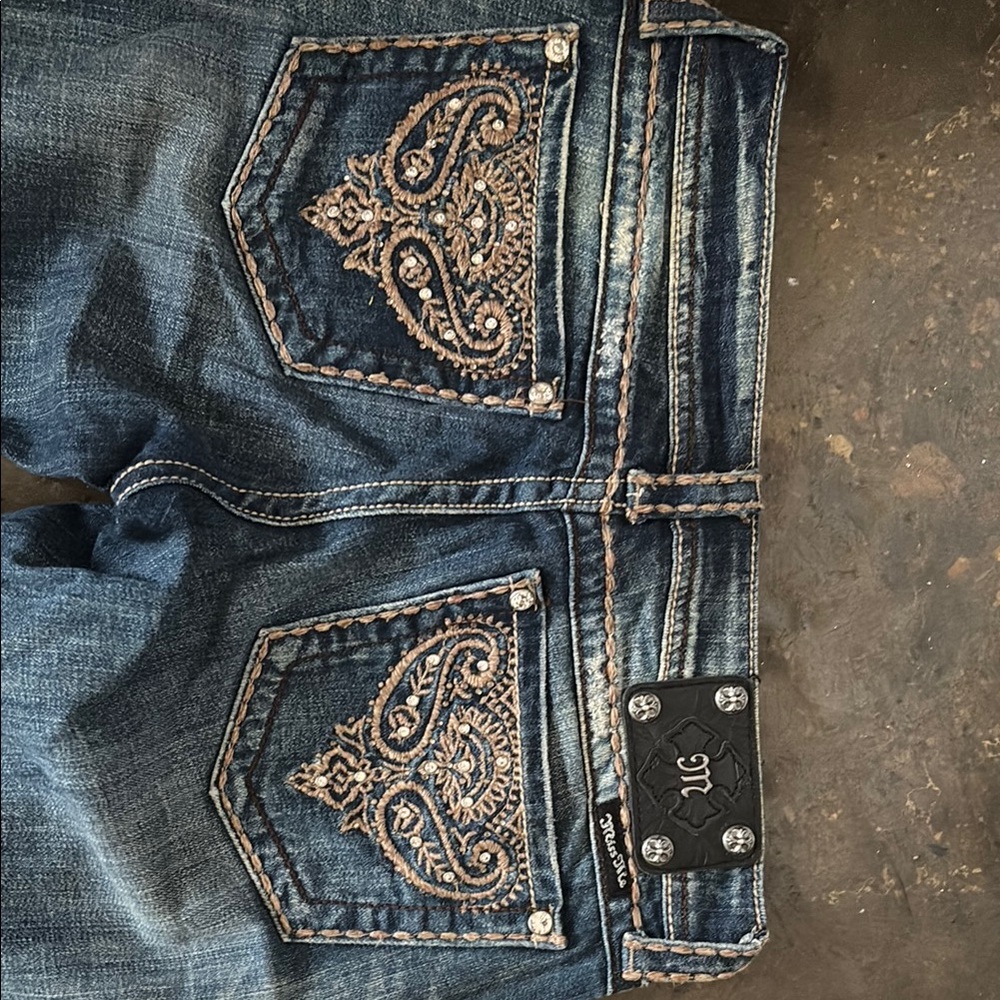 Miss Me Dark Blue Flare Jeans gorgeous and beautiful stitching